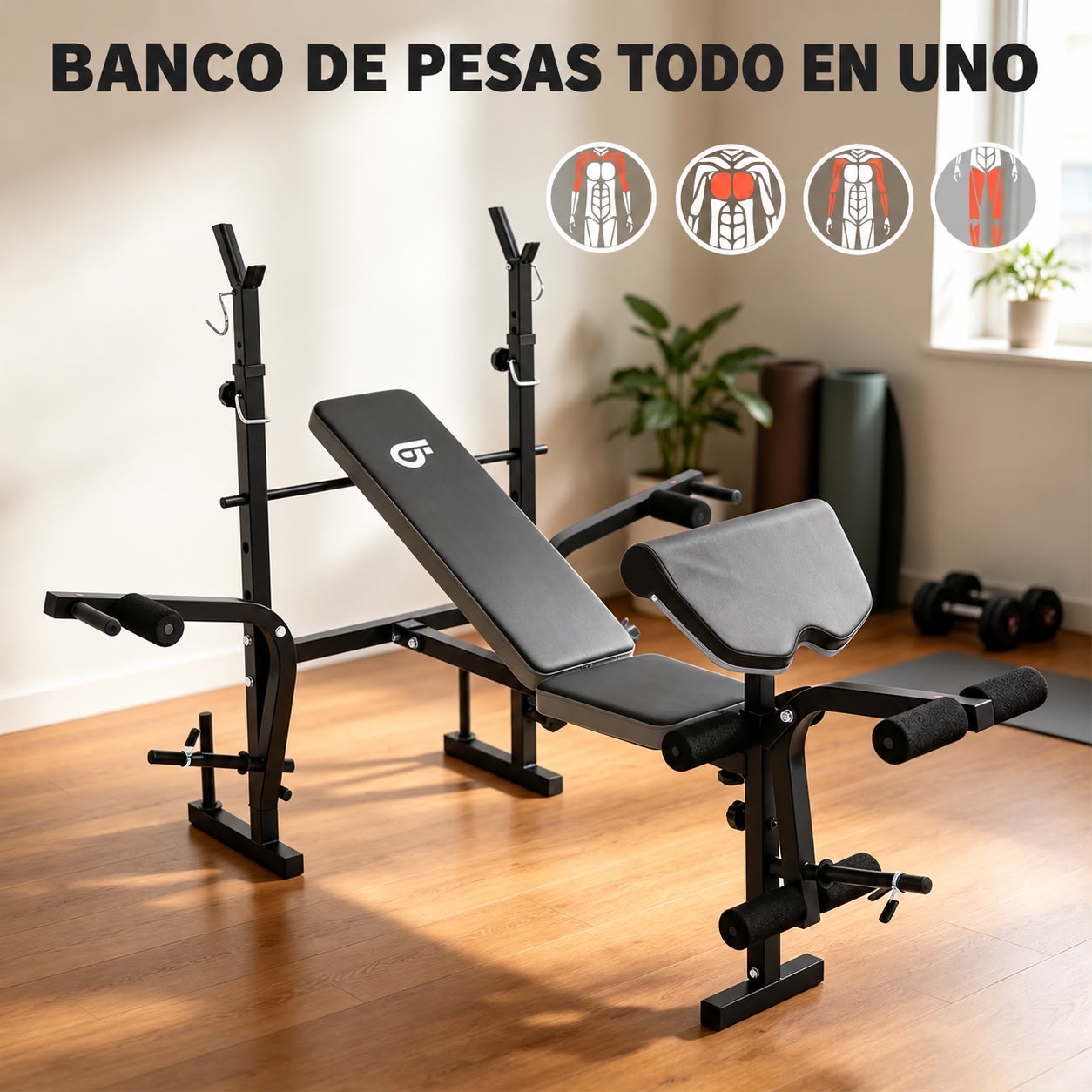 BANCO SOPORTE DE BARRA MULTIPOSICION CON APERTURAS ES-5432 - Image 8